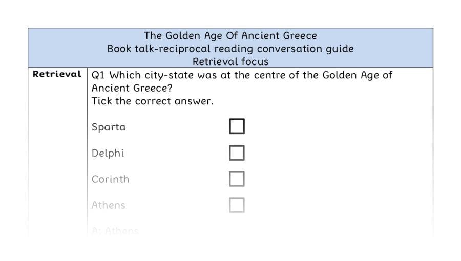 Reciprocal reading - retrieval - The Golden Age Of Ancient Greece