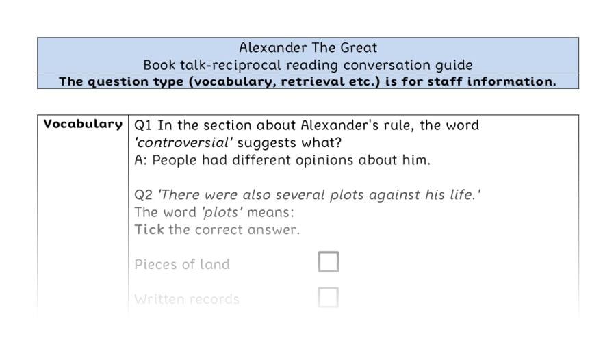 Reciprocal reading - VRSIPE - Alexander The Great