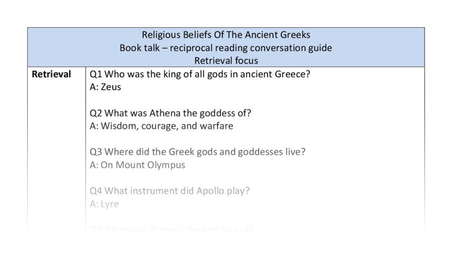 Reciprocal-retrieval-Ancient Greek Religious Beliefs