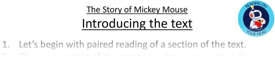 Teaching slides retrieval Mickey Mouse