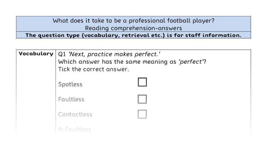 Reading comp-VRSIPE-What does it take to be a professional football player - answers