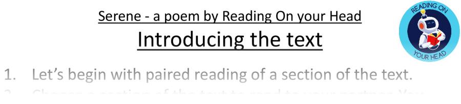 Teaching slides inference-Serene - a poem by Reading On your Head