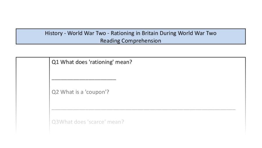 Comp - Rationing in Britain during World War Two - VRSIPE focus