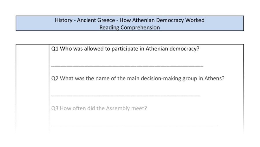 Reading Comprehension-How Athenian Democracy Worked-Retrieval Focus