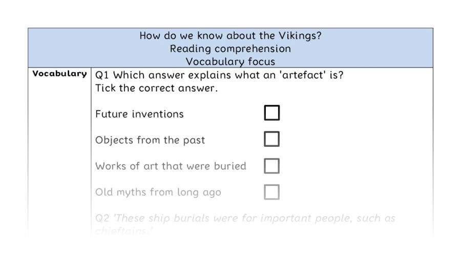 Reading comprehension - vocabulary - How do we know about the Vikings