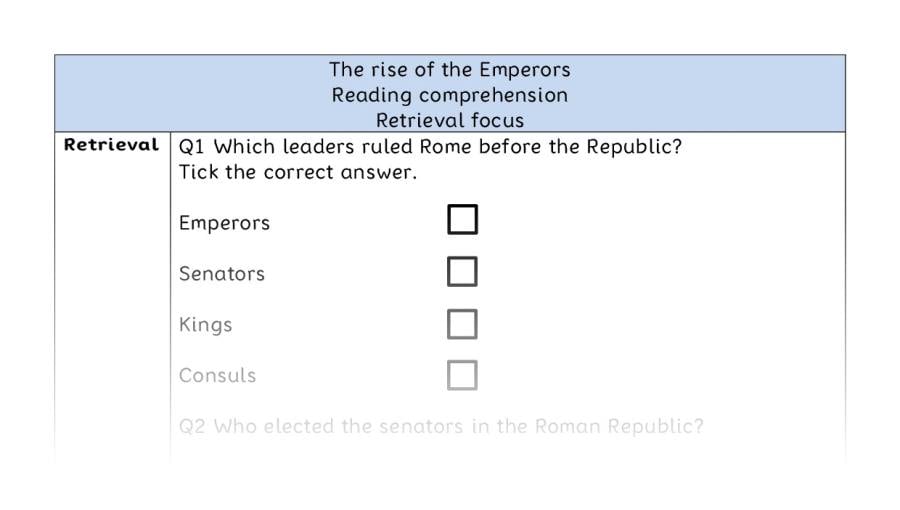 Reading comprehension - retrieval - The rise of the Emperors