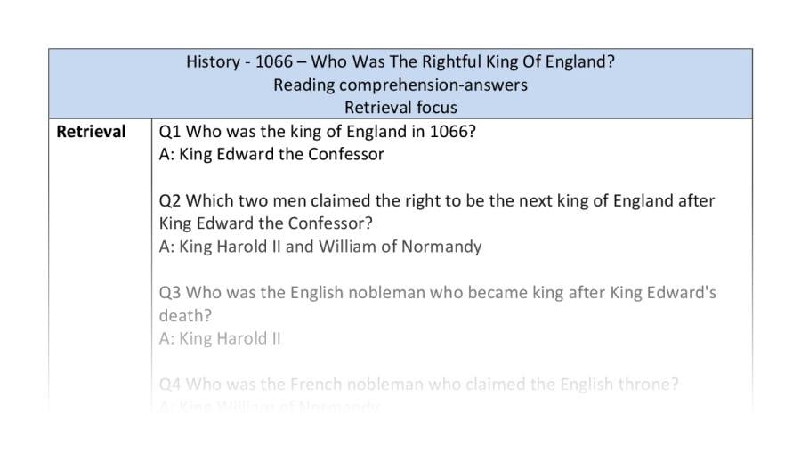 Reading comprehension - retrieval - 1066 who was the rightful king