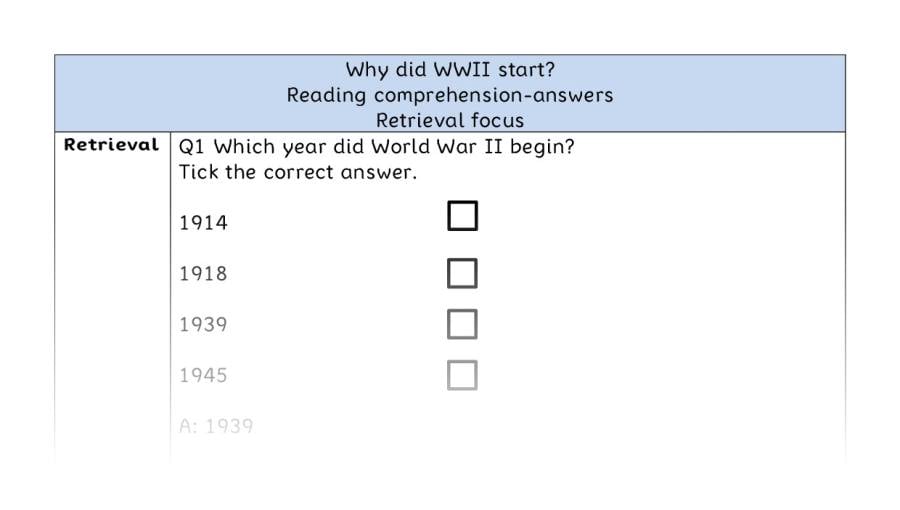 Reading comprehension - retrieval - Why did WWII begin - Copy