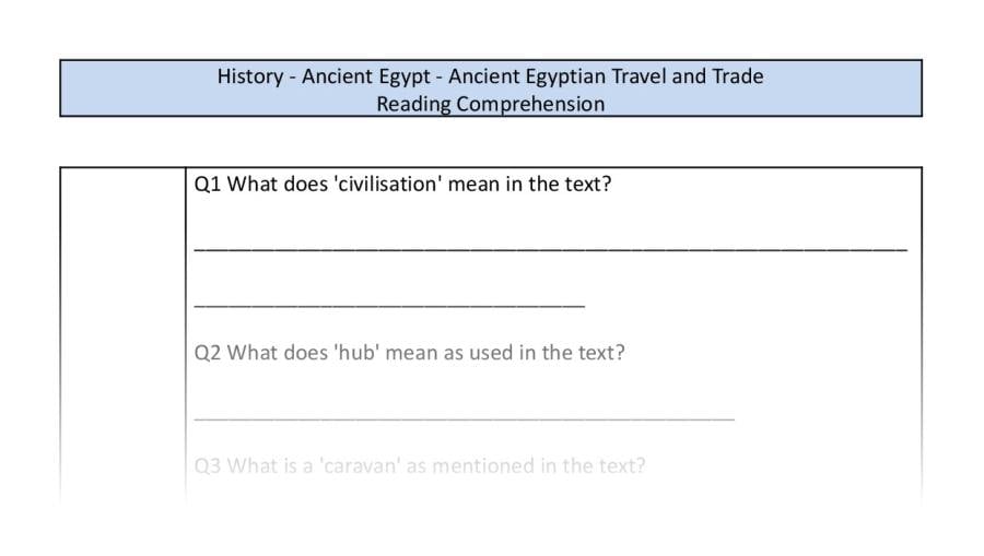 Reading comp-Ancient Egyptian travel and trade - VRSIPE