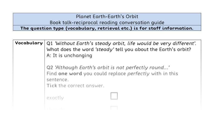 Reciprocal reading VRSIPE - Planet Earth-Earths Orbit