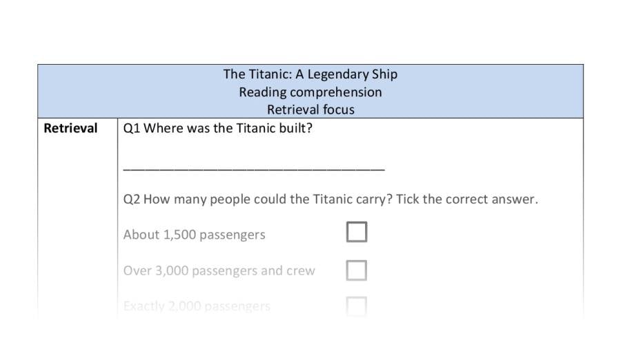 Reading comprehension-The Titanic-retrieval