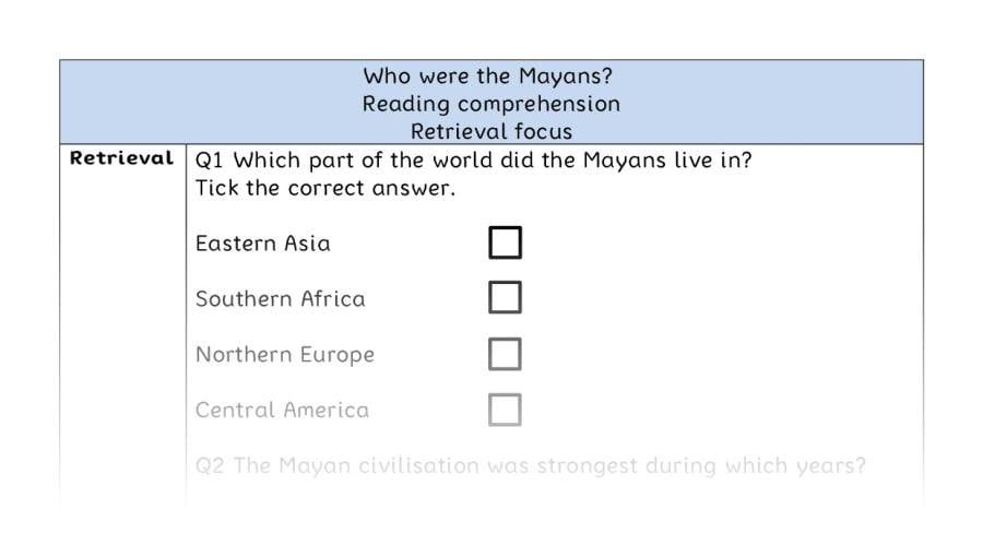 Reading comprehension - retrieval - Who were the Mayans