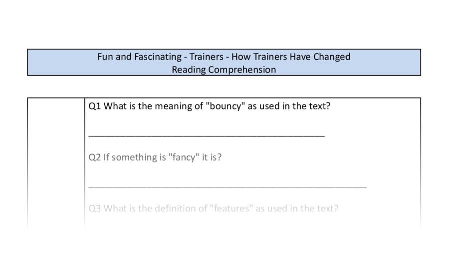 Reading Comprehension-How Trainers Have Changed-VRSIPE
