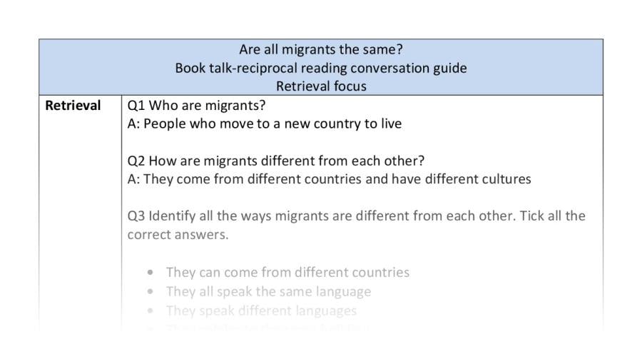 Reciprocal reading- retrieval - Are all migrants the same