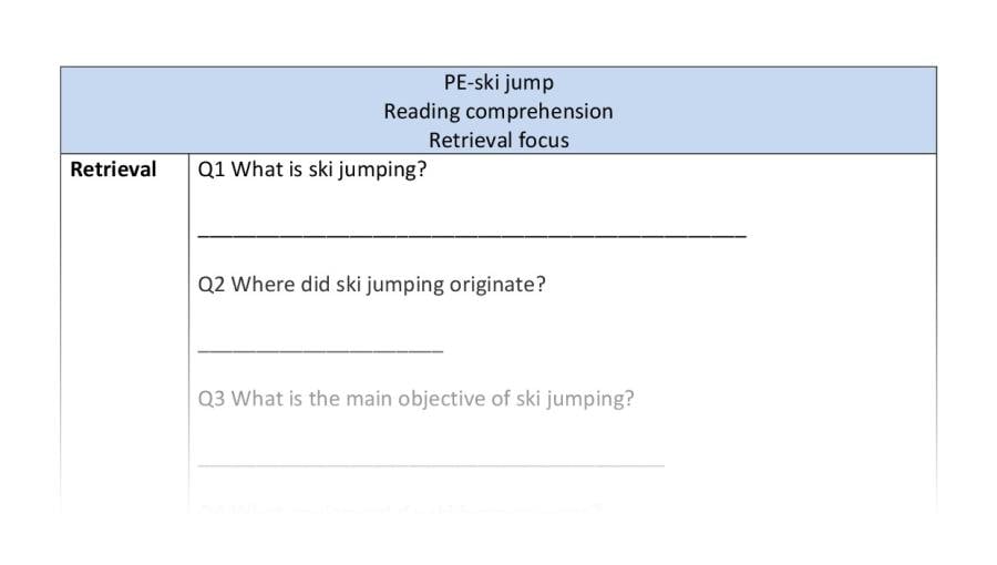 Reading comp-retrieval-ski jump