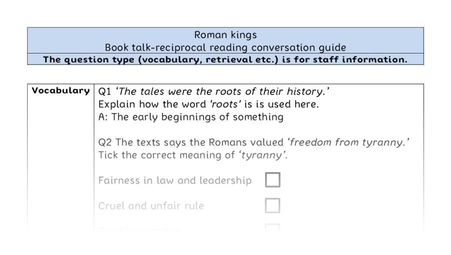 Reciprocal reading - VRSIPE - Roman kings