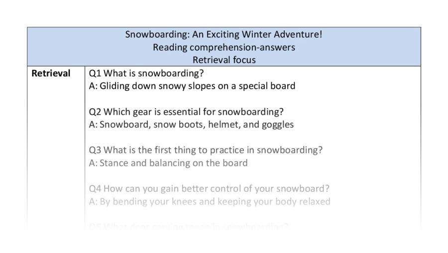 Reading comp-retrieval-snowboarding - answers