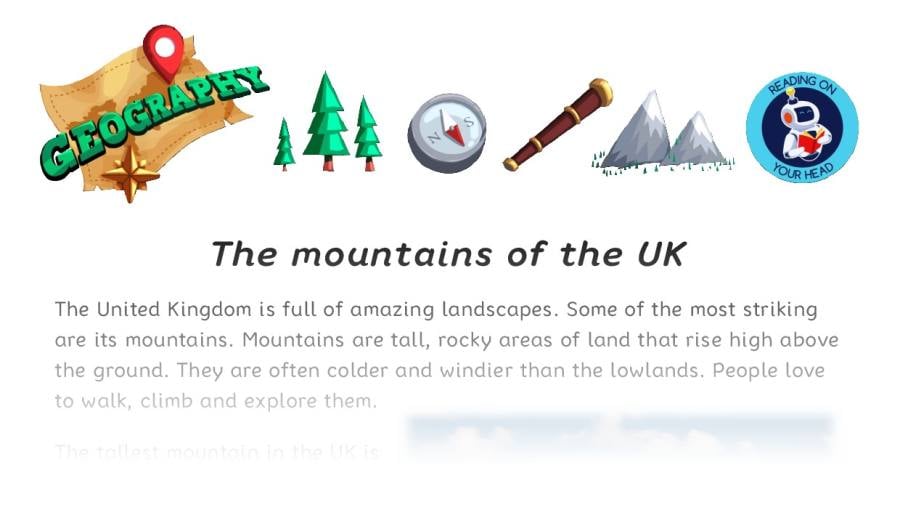 The mountains of the UK - condensed