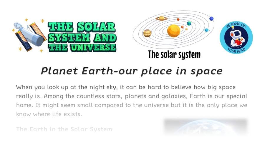 Planet Earth-our place in space