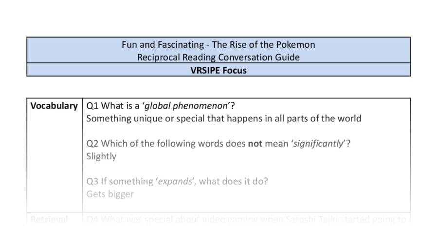 Reciprocal Reading Conversation - The Rise of the Pokemon - VRSIPE Focus