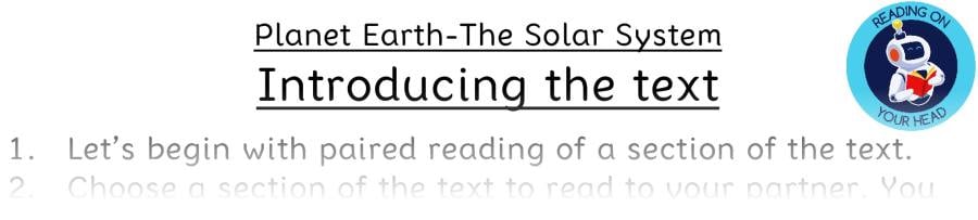 Teaching slides inference - The Solar System