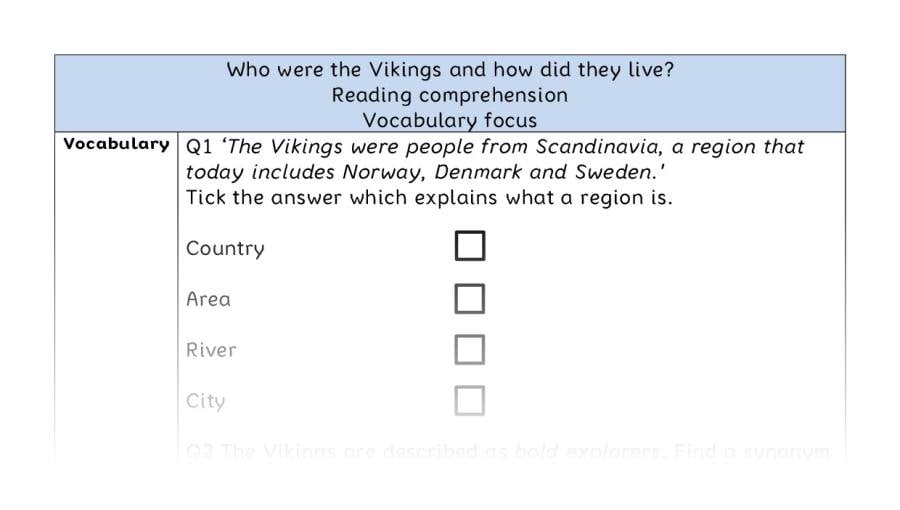 Comprehension - vocabulary - Who were the Vikings and how did they live
