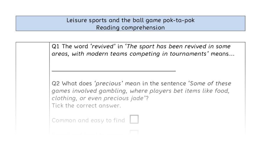 Reading comp-VRSIPE-Leisure sports and pok-ta-pok