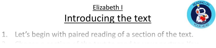 Teaching slides - Elizabeth I - VRSIPE Focus