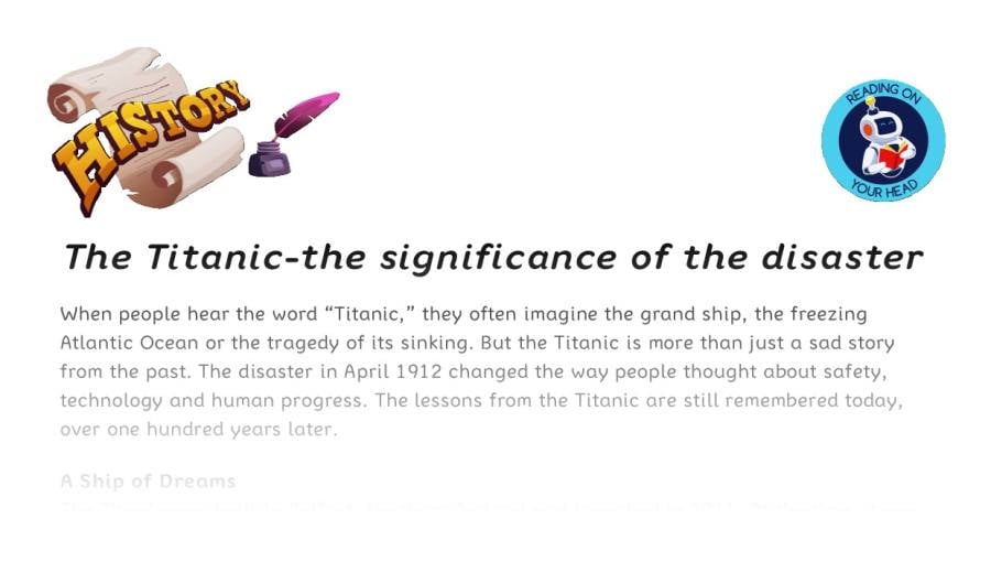 The Titanic-the significance of the disaster