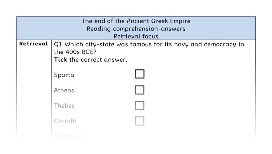 Reading comprehension - retrieval - The end of the Ancient Greek Empire - answers