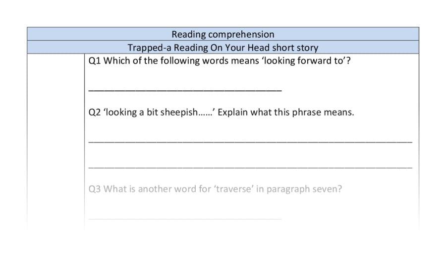 Reading comprehension-Trapped-VRSIPE