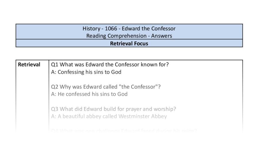 Reading comprehension-Edward the Confessor-retrieval-answers