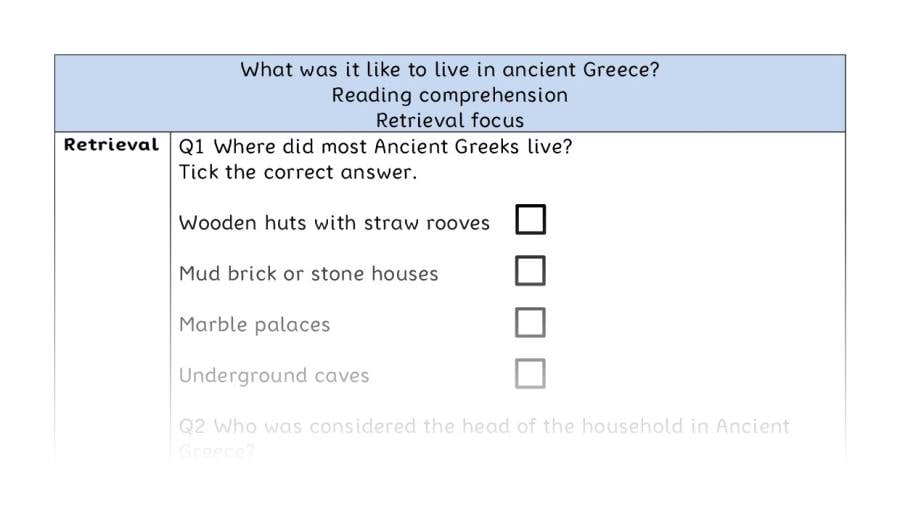 Reading comprehension - retrieval - What was it like to live in ancient Greece