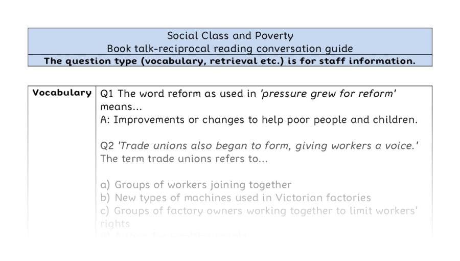 Reciprocal reading - VRSIPE - Social Class and Poverty