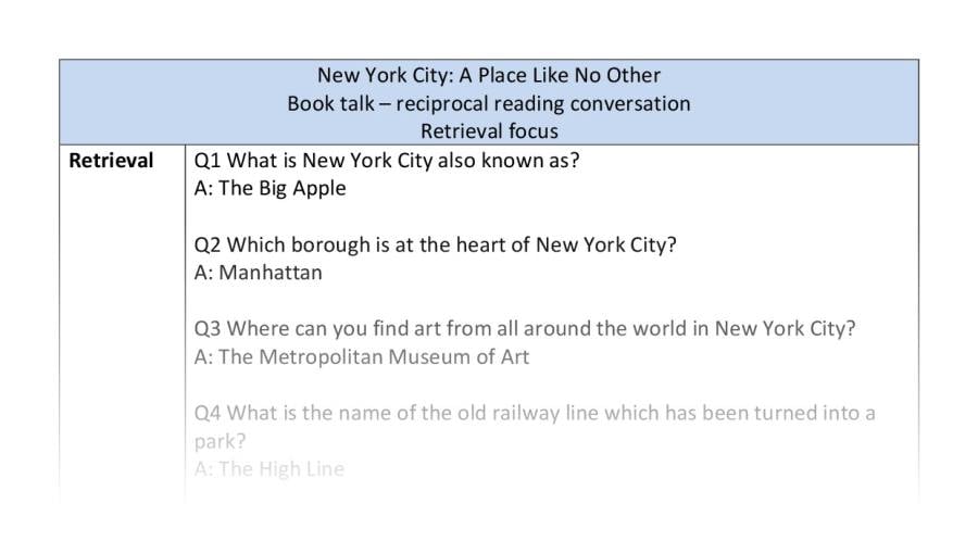 Reciprocal reading - retrieval - New York