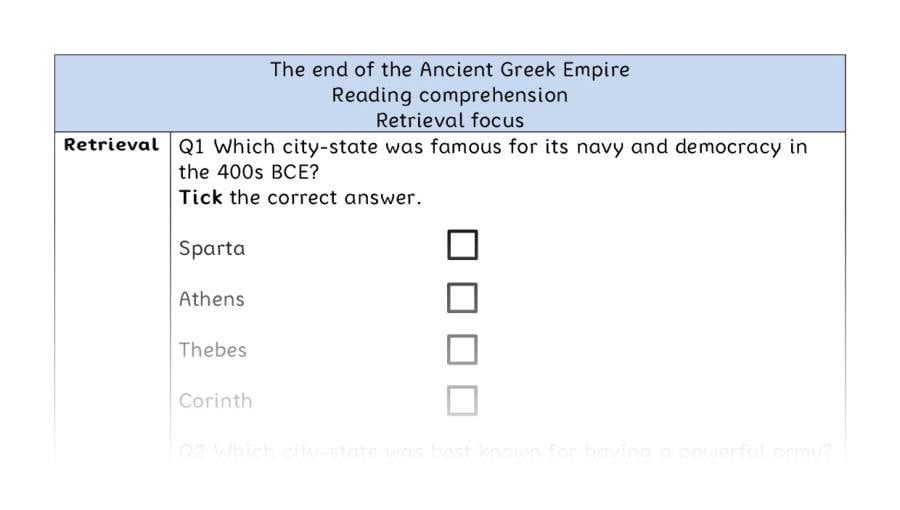 Reading comprehension - retrieval - The end of the Ancient Greek Empire