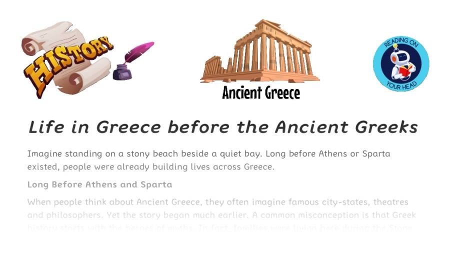 Life in Greece before the Ancient Greeks