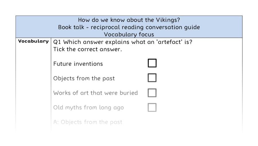 Reciprocal reading - vocabulary - How do we know about the Vikings