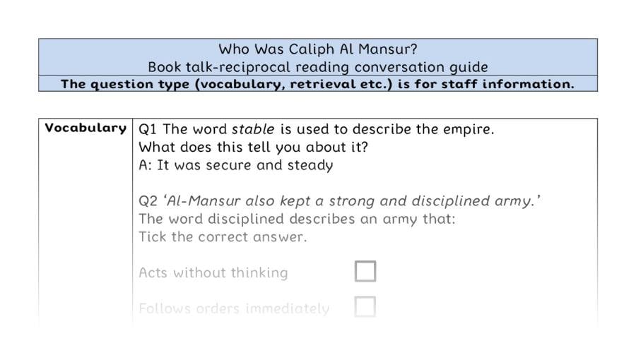 Reciprocal reading - VRSIPE - Who Was Caliph Al Mansur