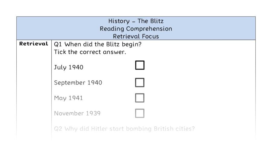 The Blitz - Reading Comprehension - Retrieval Focus