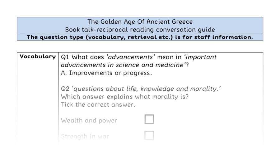 Reciprocal reading - VRSIPE - The Golden Age Of Ancient Greece