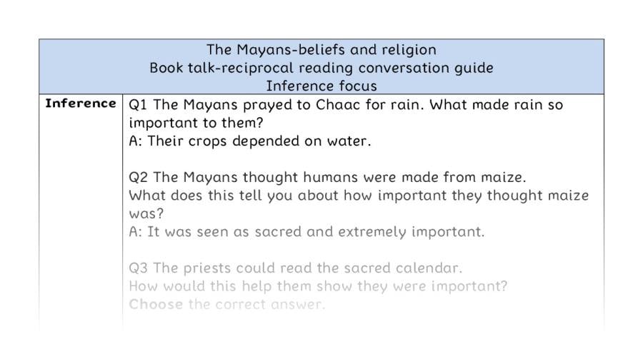 Reciprocal - inference - The Mayans-beliefs and religion