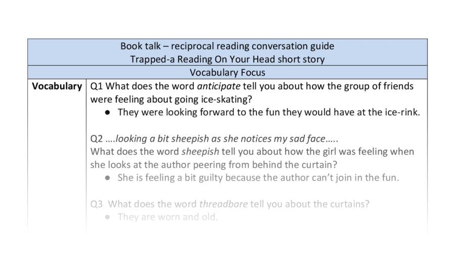Recirpocal reading-Trapped-vocabulary