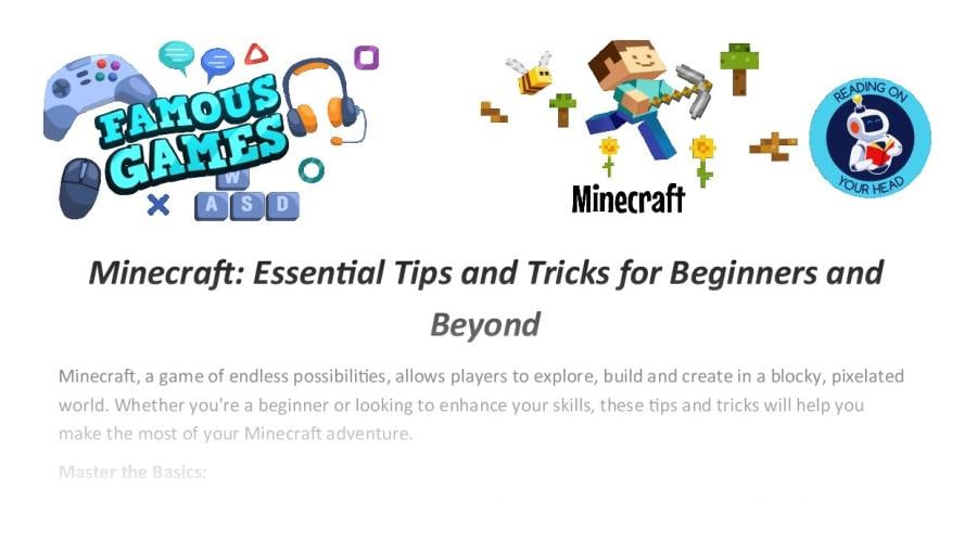 Minecraft Tips and Tricks