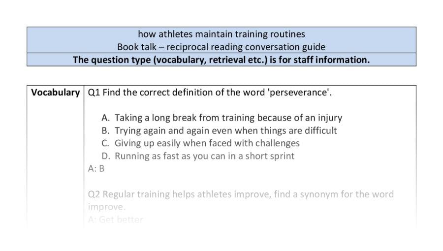 Reciprocal - VRSIPE - how athletes maintain training routines