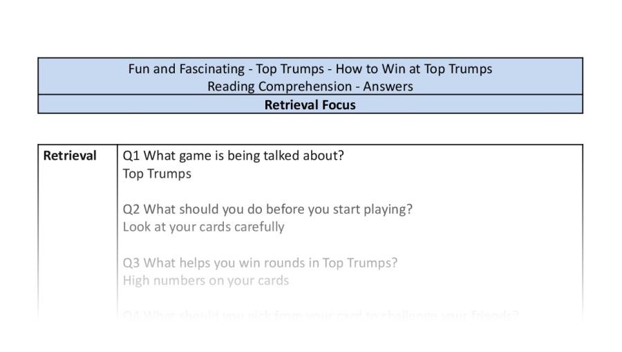 Reading Comprehension-retrieval-How to Win at Top Trumps-answers