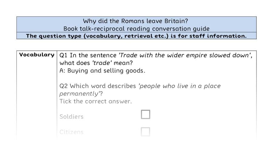 Reciprocal reading VRSIPE - Why did the Romans leave Britain