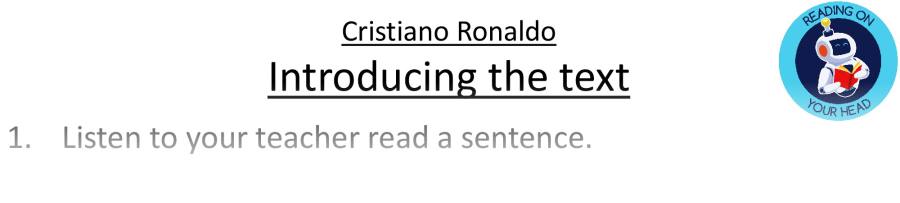 Teaching slides vocabulary - Cristiano Ronaldo