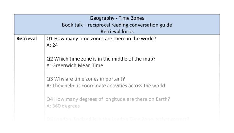 Reciprocal reading - retrieval - Time Zones