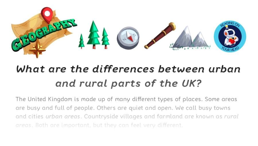 What are the differences between urban and rural parts of the UK